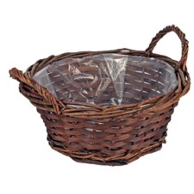 Basket Hanoi woodbar Ø25xH10,5cm brown