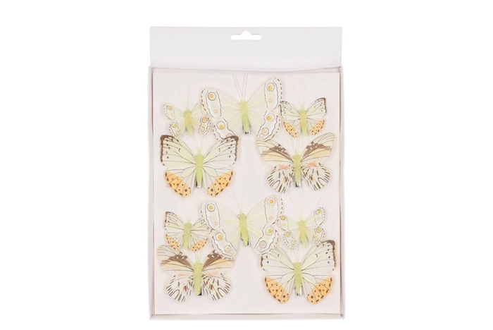 <h4>Stick-ins Butterfly On Clip Yellow Mix 5x8cm Set Of 10</h4>