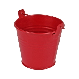 Bucket Sevilla zinc Ø9.6xH8cm - ES8.5 red matt