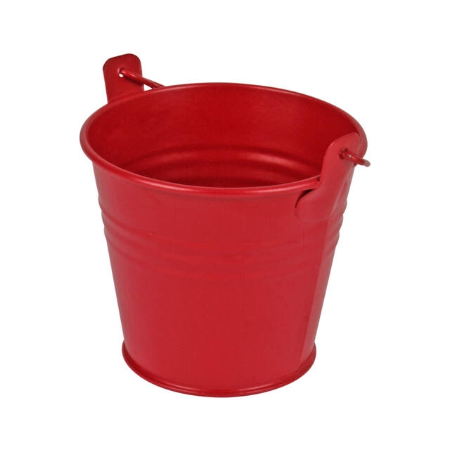 <h4>Bucket Sevilla zinc Ø9.6xH8cm - ES8.5 red matt</h4>