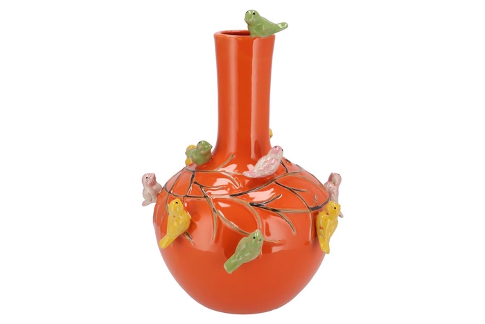 <h4>Bird Vase Orange Tube 26x33cm</h4>