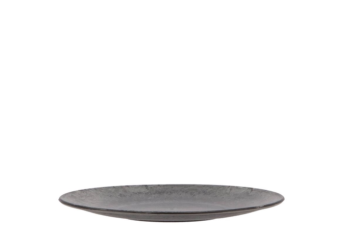 <h4>Melamine Grey Plate Round 18x18x2cm</h4>