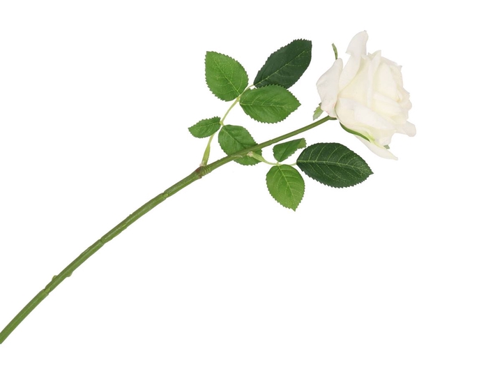 <h4>Silk Open Rose White Real Touch 43cm</h4>