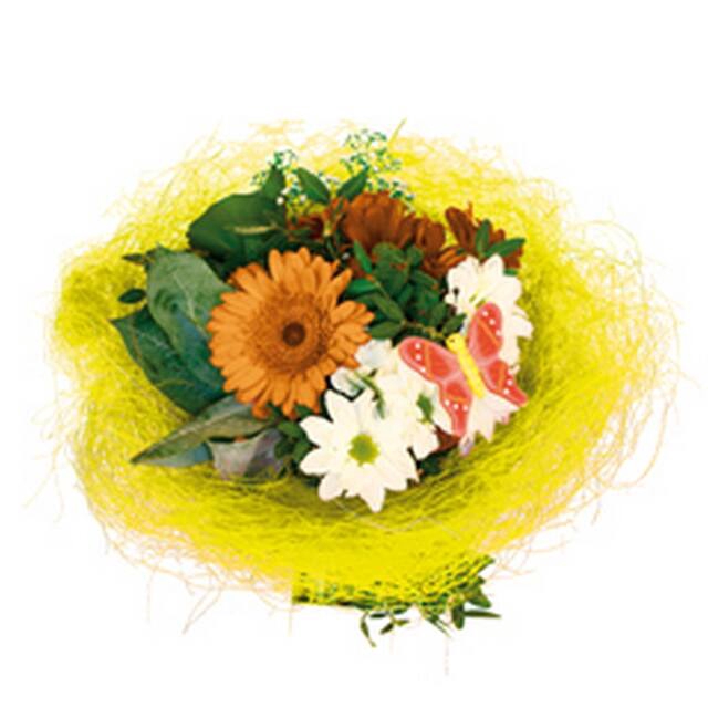 <h4>Bouquet holder sisal round loose Ø30cm yellow</h4>