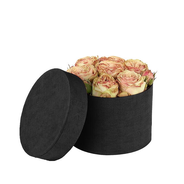 Hat box Fabric carton Ø14xH10cm black