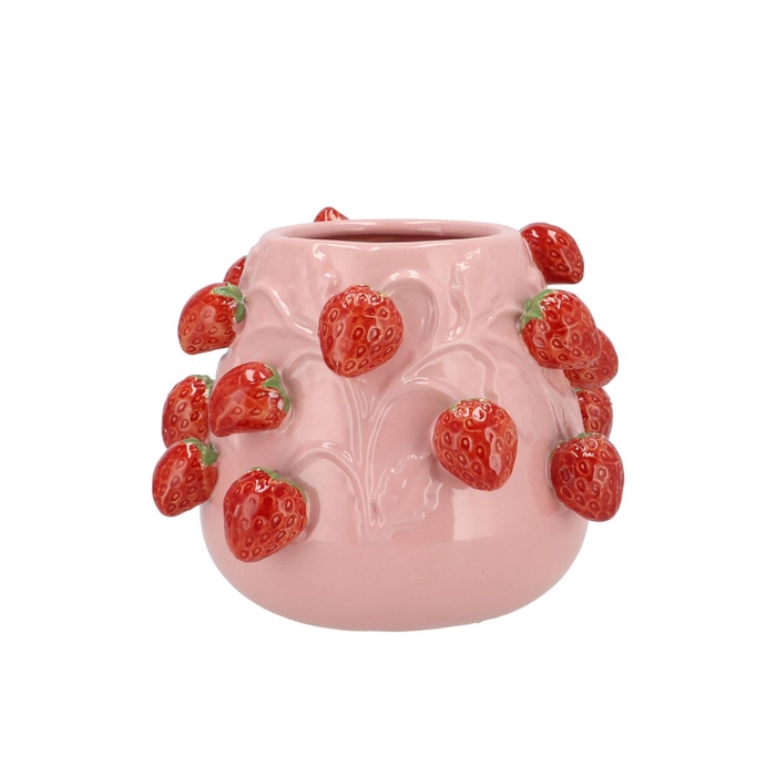 <h4>Fruit Strawberry Light Pink Pot 24x19cm</h4>
