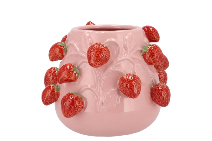 Fruit Strawberry Light Pink Pot 24x19cm