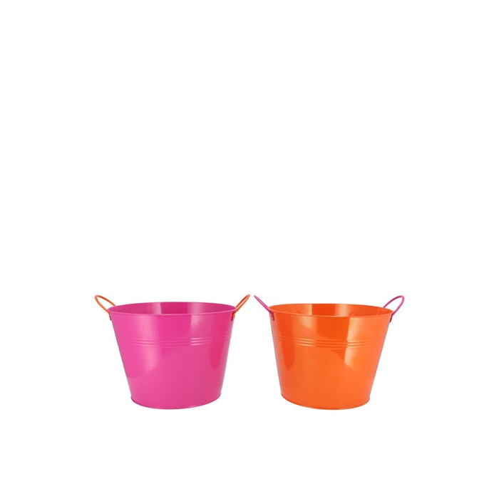 <h4>Zinc Basic Fuchsia/orange Ears Bucket 13x12cm</h4>