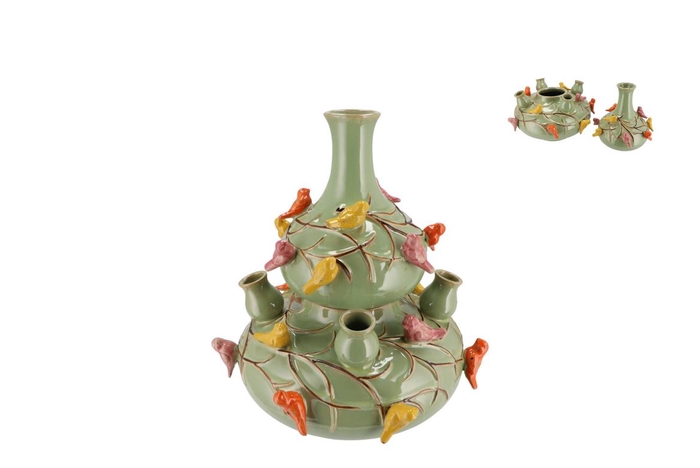 <h4>Bird Vase Pistache Bubbles 23x25cm</h4>