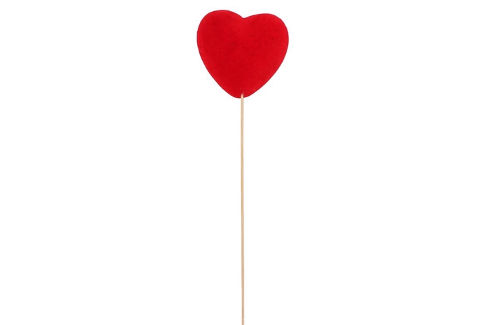 <h4>Stick-in Heart Flock Red 12x5x65cm Set Of 6</h4>