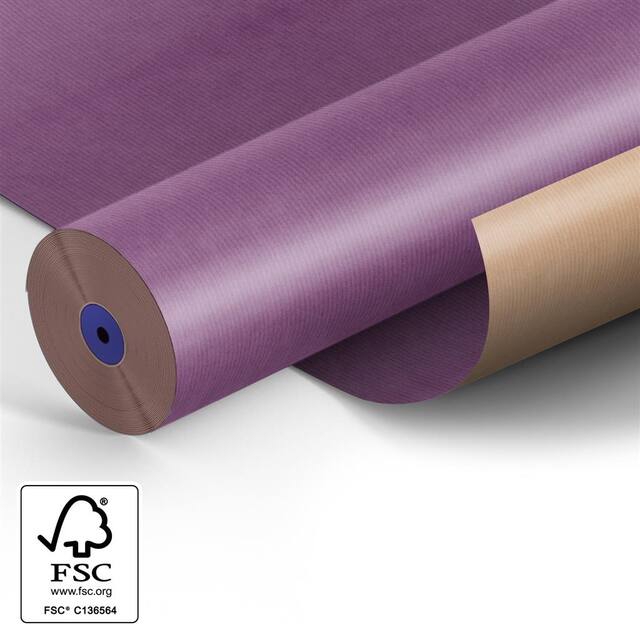 <h4>Paper 75cm brown kraft 50gr  Fond purple 210m.</h4>