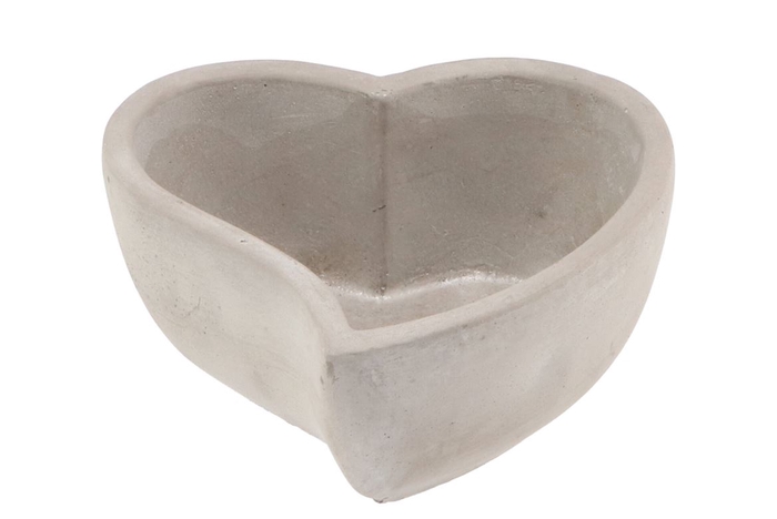 Concrete Bowl Heart 17x8cm Nvb