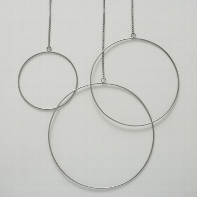 Decorative pendant Rumba, Round, With hanger, D 30,00 Quantity in set: 1; cm, Iron iron silver