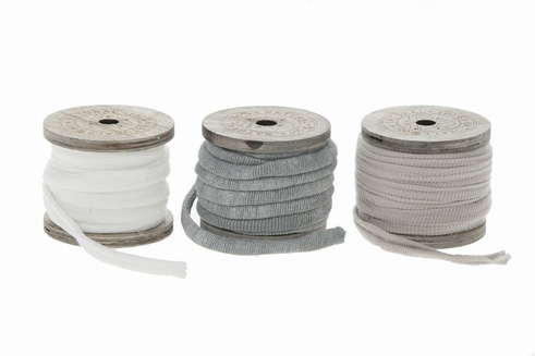 FABRIC 7M ON WOODEN SPOOL 1PC MIX BOX MIXED GREY