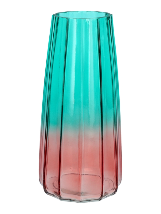 <h4>DF02-700614600 - Vase Gemma lines d6.5/10xh21 turquoise /</h4>