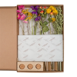 Droogbloemen-Flowers in Letterbox with Vases 35cm-Multi