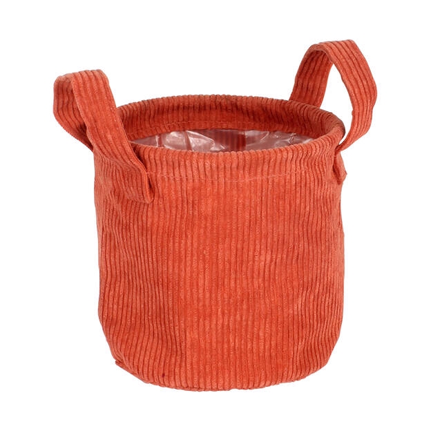 <h4>Pot Ribby fabric Ø16xH16.5cm orange</h4>