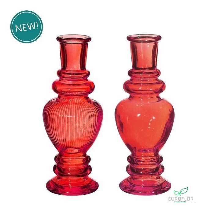 <h4>BOTTLE CANDLE VENICE D5,7 H15,5 RED</h4>