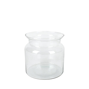 milk canister glass transparent - h12xd12.5cm