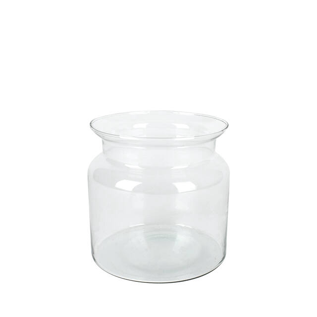 milk canister glass transparent - h12xd12.5cm