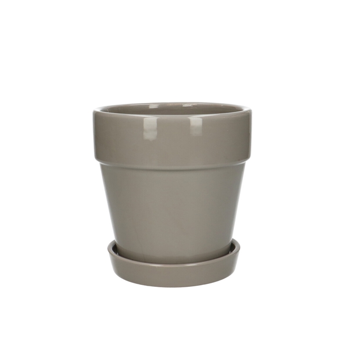 <h4>Ceramics Santi pot+dish d13*13.5cm</h4>