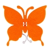 Butterfly felt 8x8,5cm + clip orange