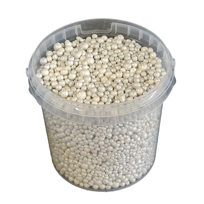 Terracotta pearls 1 ltr bucket white