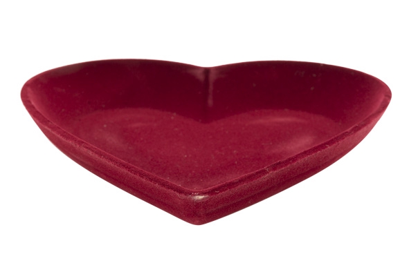 HART FLOCKED ROOD 30X30XH4,5CM HOUT