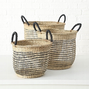 Basket  Naab, H 35 cm, D 40 cm, Seaweed, Colour mix Quantity in set: 1; seagrass colour-mix