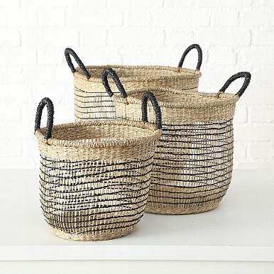 Basket  Naab, H 26 cm, D 30 cm, Seaweed, Colour mix Quantity in set: 1; seagrass colour-mix