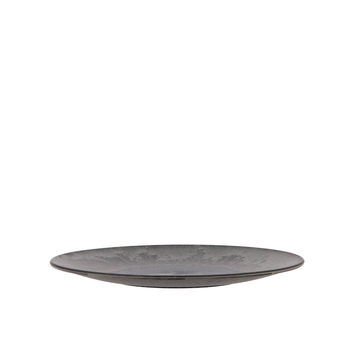 <h4>Melamine Grey Plate Round 22x22x2cm</h4>