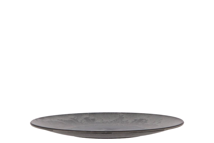 Melamine Grey Plate Round 22x22x2cm
