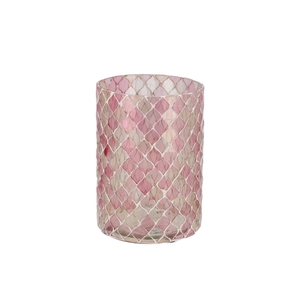 Glowing mosaic pink mix t-lights 10x15cm