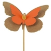 Bijsteker vlinder kraft 7x9cm+12cm stok oranje