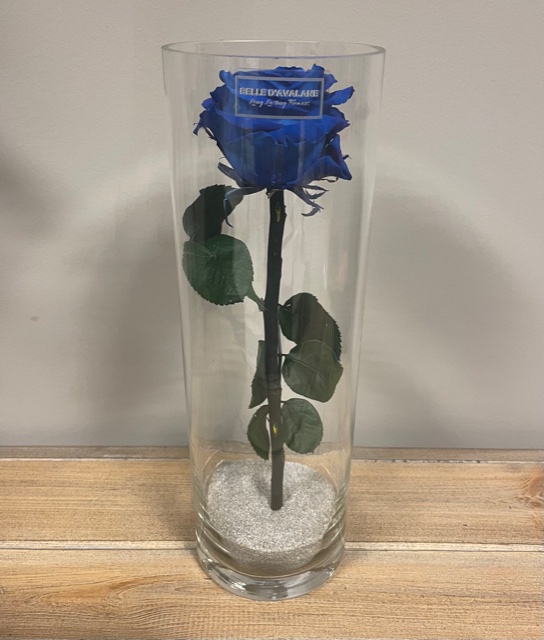 Cilinder d10x30h blauw glas