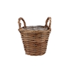 Rattan Basket Pot Round +ears 17x14cm
