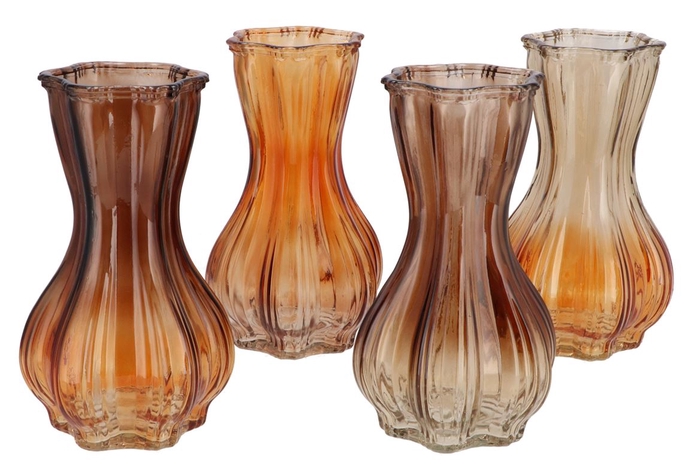 <h4>Bicolore Earthy Terra Garlic Vase Ass 13x20cm</h4>