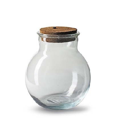 Glass Ball vase+led d20*20cm