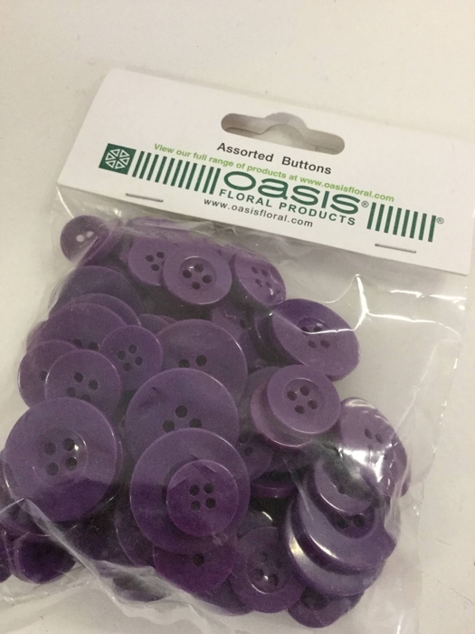BUTTONS ASSORTED 3SIZES PURPLE