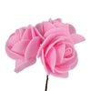 Bijsteker roos toef foam 3x3xcm+12cm draad roze