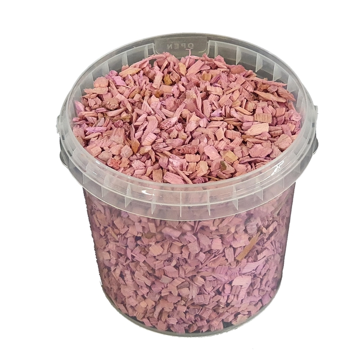 Wood chips 1 ltr bucket Frosted Pink