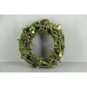 Wreath Pear Wood / Moss 50cm