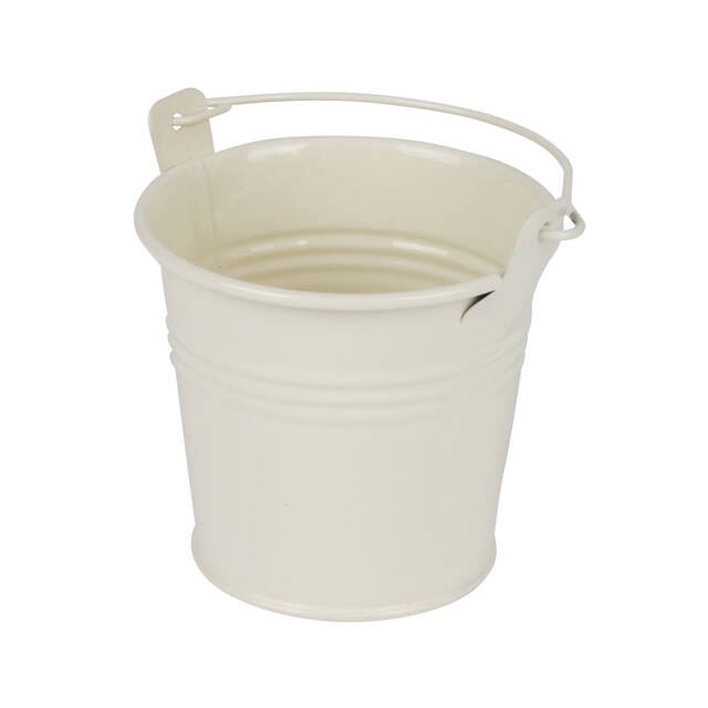 Bucket Sevilla zinc Ø8,2xH7,2cm - ES7 cream gloss
