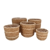 Seagrass Laos Straw Basket Natural Cream Stripe S/5 28x29cm