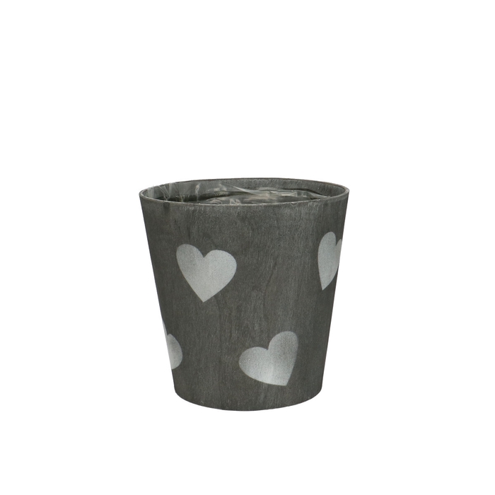 Mothersday Wood Pot hearts d13*13cm