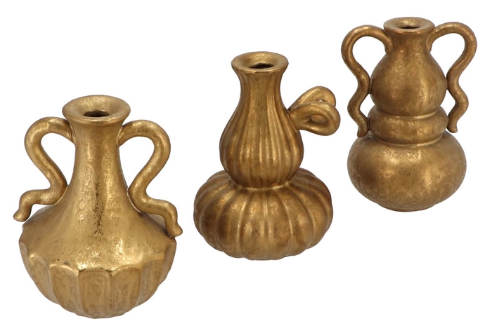 Jada Gold Vase Ass 12x12x18cm