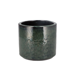Javea Cilinder Pot Glazed Green 15x14cm