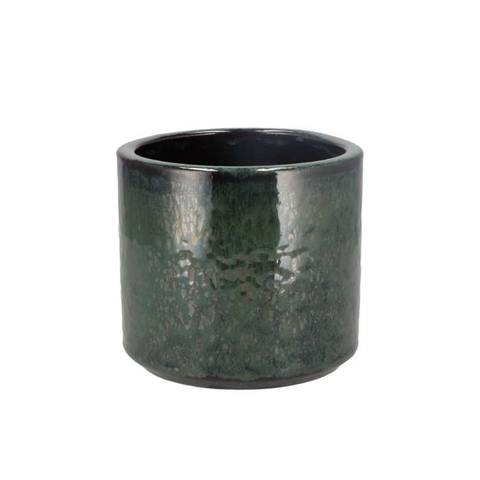 <h4>Javea Cilinder Pot Glazed Green 15x14cm</h4>