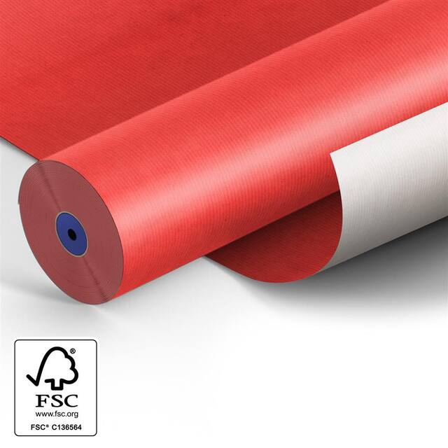 Paper 50cm kraft white 50gr Fond red 400m.
