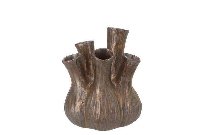 <h4>Aglio Bronze Vase 13x16cm</h4>